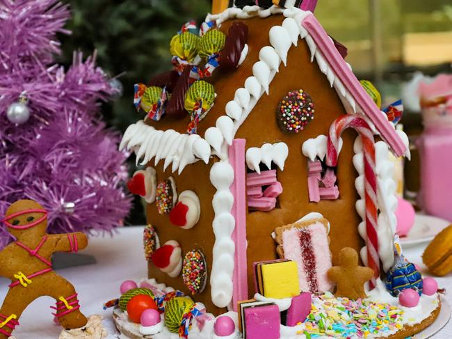 Ginger ninjas and a gingerbread house at the Shangri-La Hotel in Sydney. Picture: Jenifer Jagielski