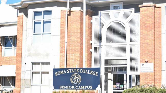 Roma State College front entry sign.