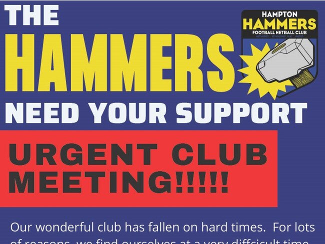 Hampton Hammers have made a “call to arms’’.