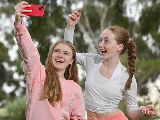 Macy and Inara get some early study in as digital writing looks set to hit the curriculum. Picture: Keryn Stevens