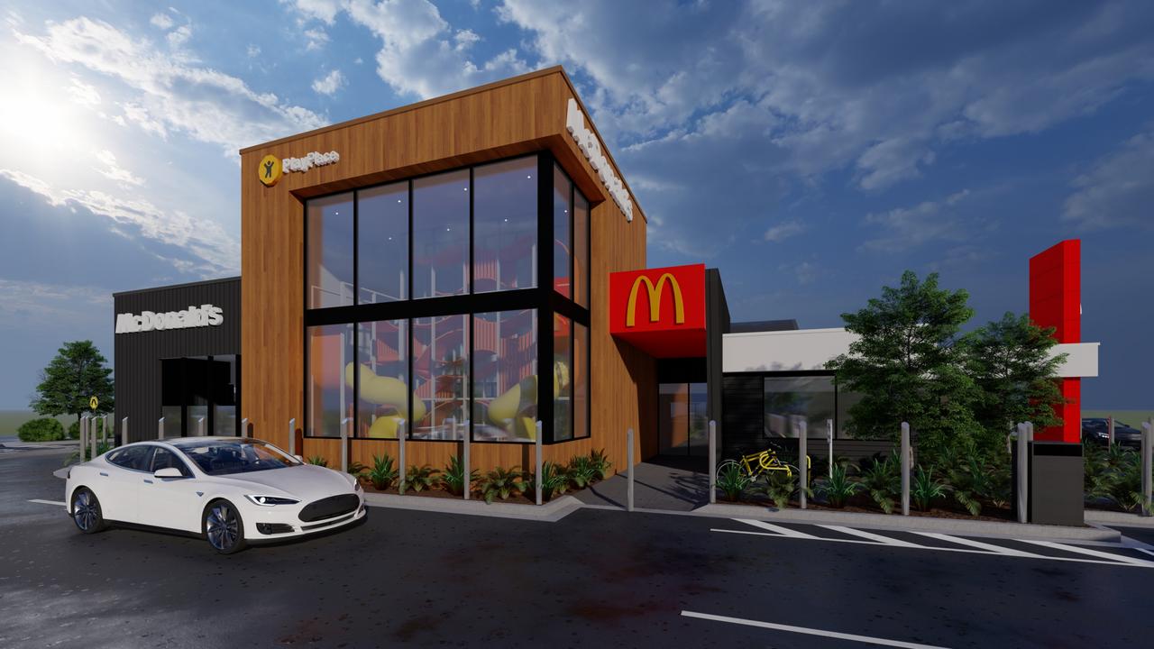 The new exterior at Goodna McDonald’s will include an indoor PlayPlace. Picture: McDonald's Australia.