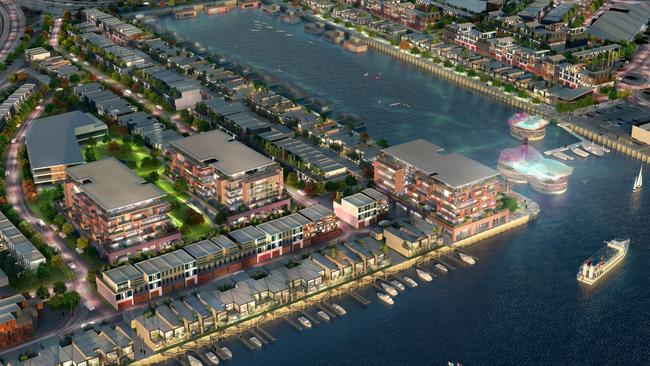 An artist’s impression of the Port Adelaide waterfront development by Starfish Developments.