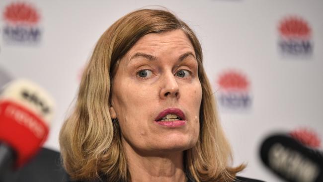 Dr Kerry Chant (NSW Chief Health Officer) speaking at a press conference providing an update on the current state of Coronavirus in NSW at the NSW Ministry of Health in Sydney, Monday, March 2, 2020. (AAP Image/James Gourley) NO ARCHIVING