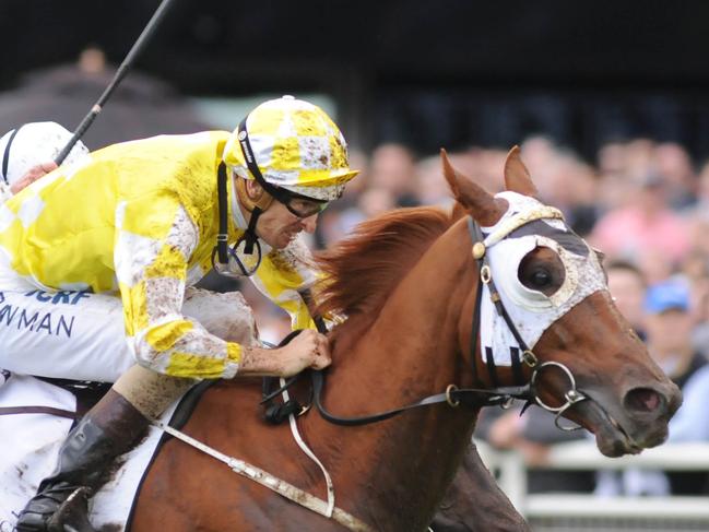 Photographs: Simon Bullard.Race 6 BMW AUSTRALIAN DERBY (3YO SET WEIGHTS) - 2400m. Winner 'Criterion' ridden by Hugh Bowman.