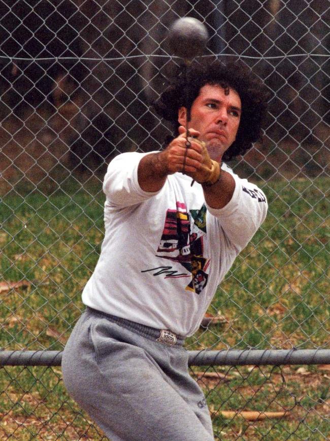 SA hammer thrower Sean Carlin training in 1994.