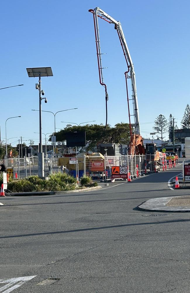 Scott Imlach shares photos of light rail construction taking all the car parks in Nobby Beach