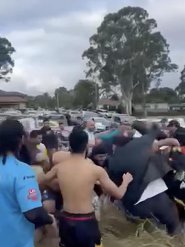 Police are investigating after video emerged of the brawl.