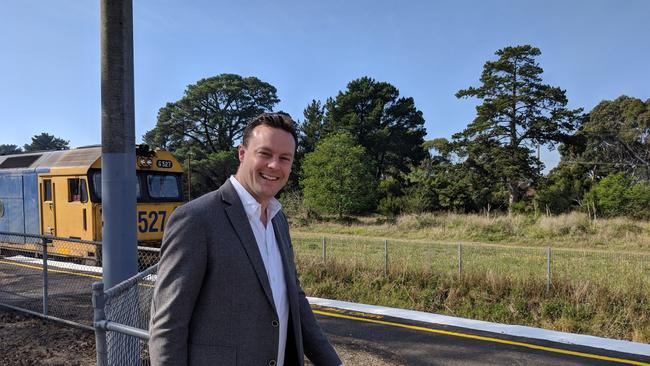 Dunkley Liberal MP Chris Crewther at Baxter Train Station, which is set for a huge upgrade.