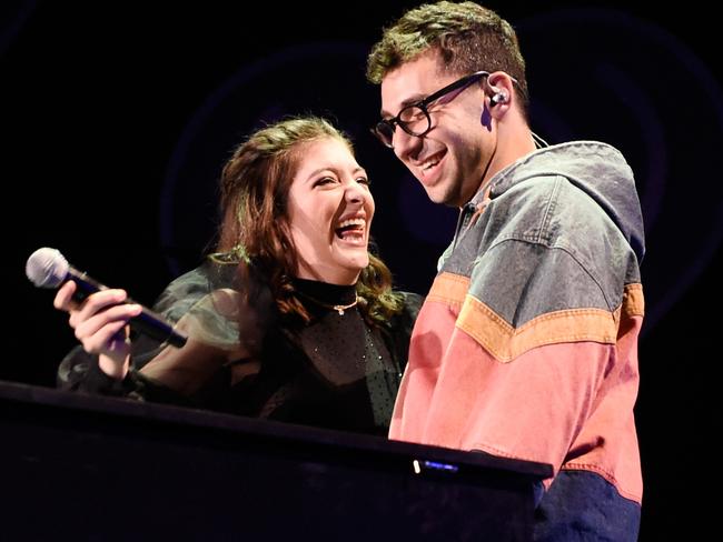 Lorde (L) and Jack Antonoff perform onstage during the 2017 iHeartRadio Music Festival in Las Vegas, Nevada. Picture: Getty