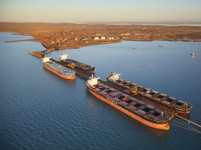 Aerial picture of the port of pilbara