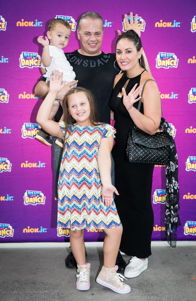 Mark Bosnich with his fiance Sara Jones and their two children Allegra and Cassius. Picture: Anna Kucera