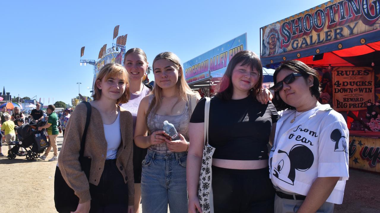 Claire, Chardonnay, Kira, Tayla and John at the 2024 Rockhampton Agricultural Show.