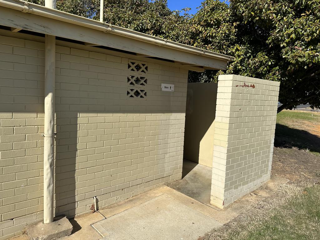 ‘A confronting sight’ … the men’s toilet block where Charli Powell was found dead.