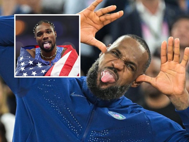 LeBron James and Noah Lyles. Photos: AFP/Getty Images