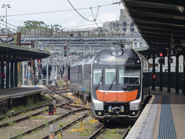 SYDNEY, AUSTRALIA - NewsWire Photos - DECEMBER 1, 2024:Transport Minister Jo Haylen and Chief Executive of Sydney Trains Matt Longland with with Deputy Secretary Transport For NSW, Camilla Drover launch the new Intercity Ã¢â¬ËMariyungÃ¢â¬â¢ train at Central Station.Picture: NewsWire / Simon Bullard.