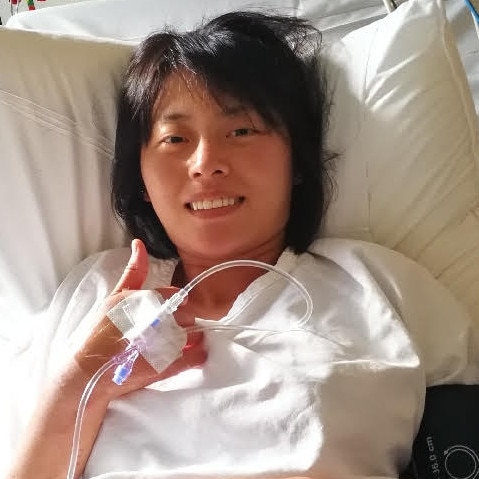 Yang Chen recovering in hospital on Monday.