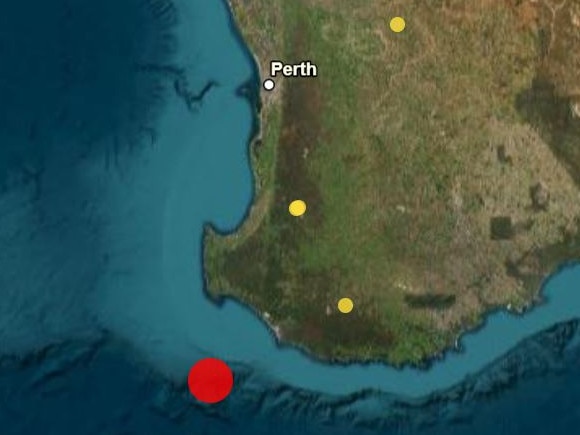 A magnitude 4.0 earthquake has been recorded off the south coast of WA. Picture: Geoscience Australia