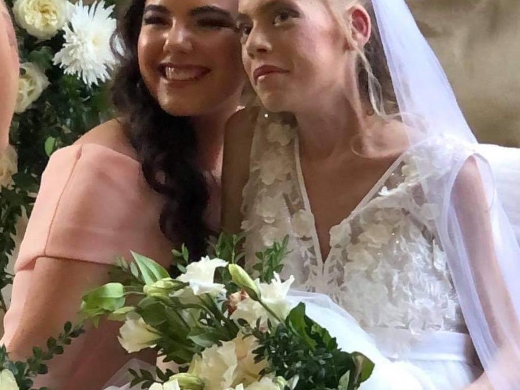 Ashleigh with a friend on her big day.