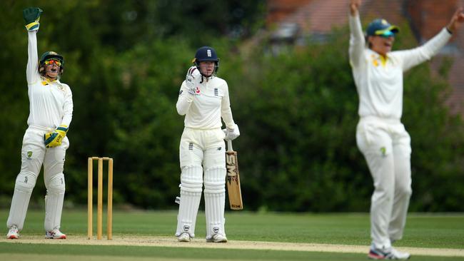 Kirstie Gordon of England Women’s Academy during Day Two of the International Friendly match with Australia Women at Marlborough College on July 12, 2019 in Marlborough, England. (Photo by Harry Trump/Getty Images)