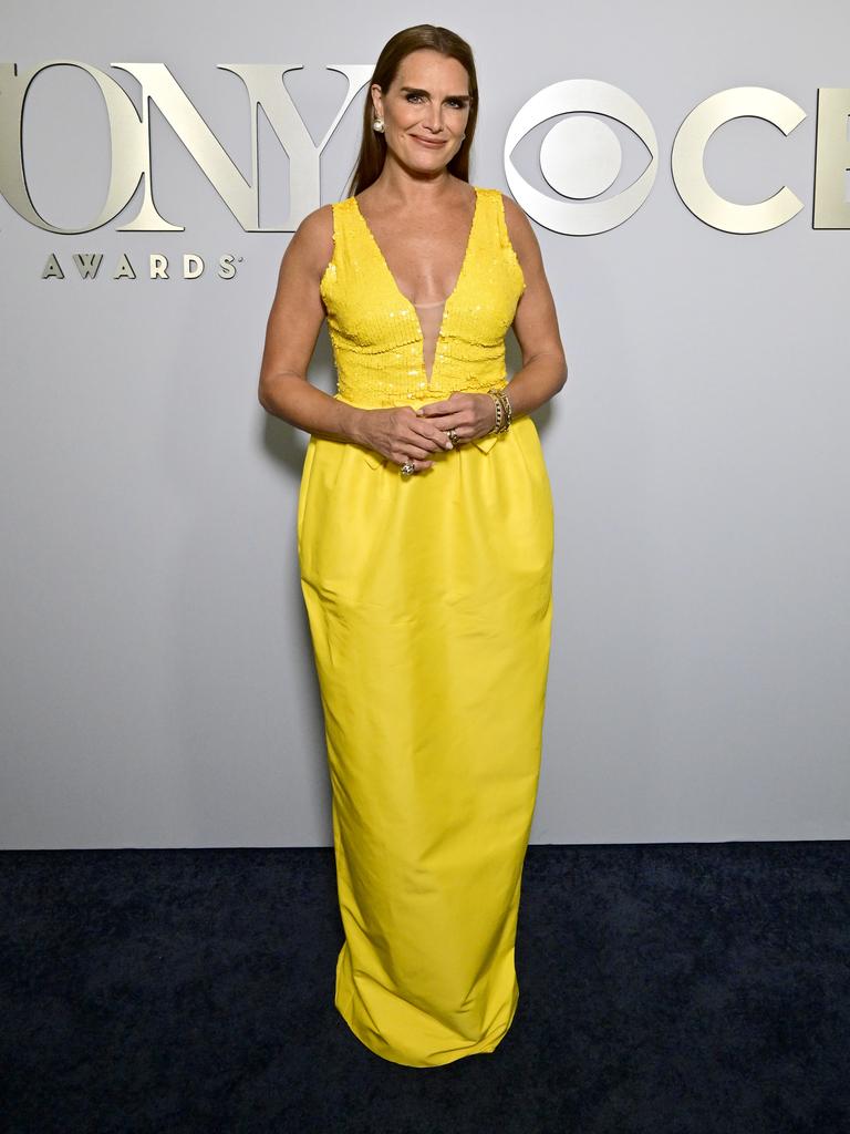 Brooke Shields looked pretty in her Monique Lhuillier at the 2024 Tony Awards in New York. Picture: Eugene Gologursky/Getty Images for Tony Awards Productions