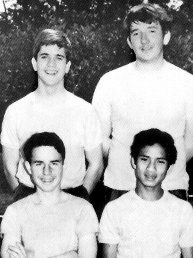 Actor Mel Gibson (top left) as student in St Leo's College school class photo.