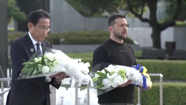 Zelenskyy, Japan PM lay flowers in Hiroshima