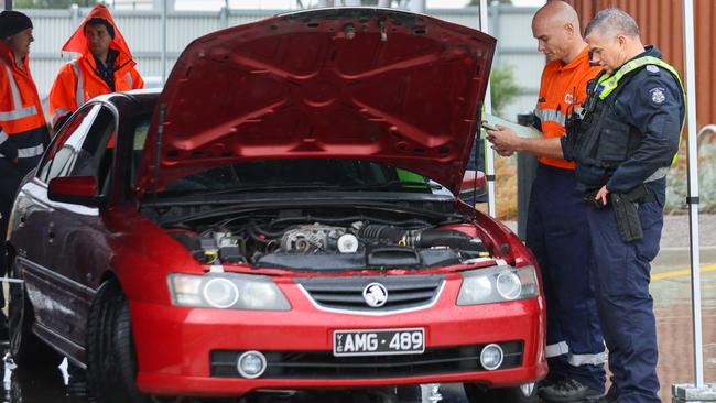 Dozens of cars were checked during the crackdown. Picture: Brendan Beckett