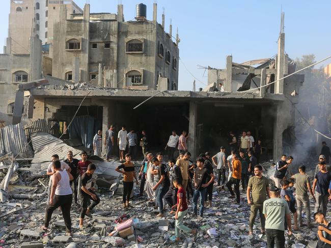 A destroyed building in Khan Yunis, Gaza. Picture: Ahmad Hasaballah/Getty Images