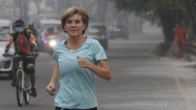 If the busiest woman in Australia, Foreign Minister Julie Bishop, can get up and go for a run every morning, then you have no excuse. Picture: Roni Bintang / AAP