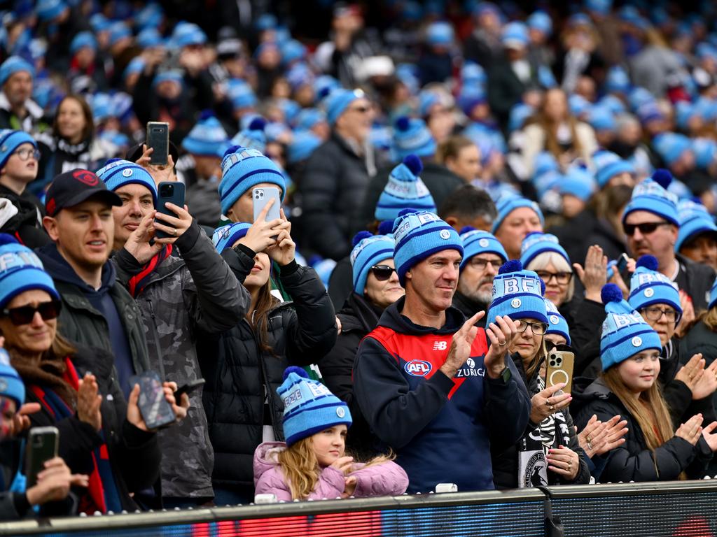 There was a sea of blue in the crowd. Picture: Getty Images