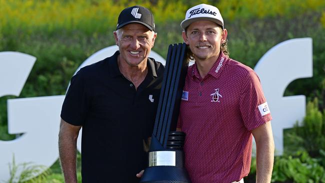 Greg Norman pictured with Australian LIV tour player, Cameron Smith. Picture: AFP