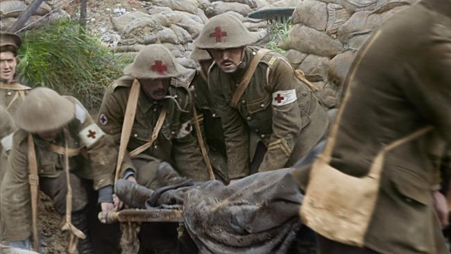 Scene from director Peter Jackson's WWI documentary They Shall Not Grow Old.