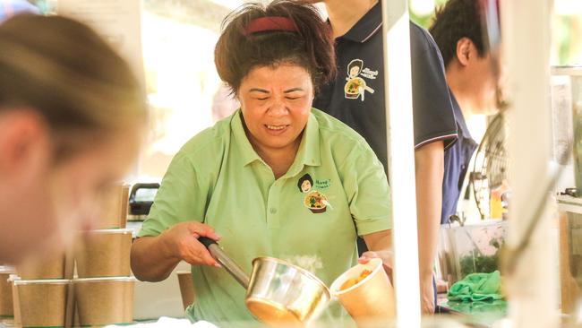 Mary of Marys Laksa on the final day of the 2021 Darwin International Laksa Festival. Picture: Glenn Campbell