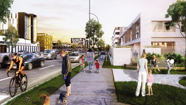 An artist’s impression of the proposed new residential neighbourhood near Northern Beaches Hospital. Picture: Supplied