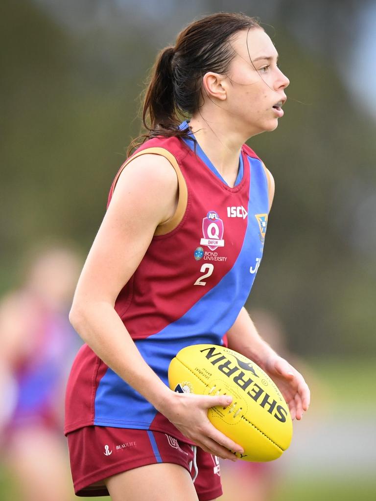 University of Queensland Red Lions QAFLW player Jane Childes in action. Picture: Highflyer Images.