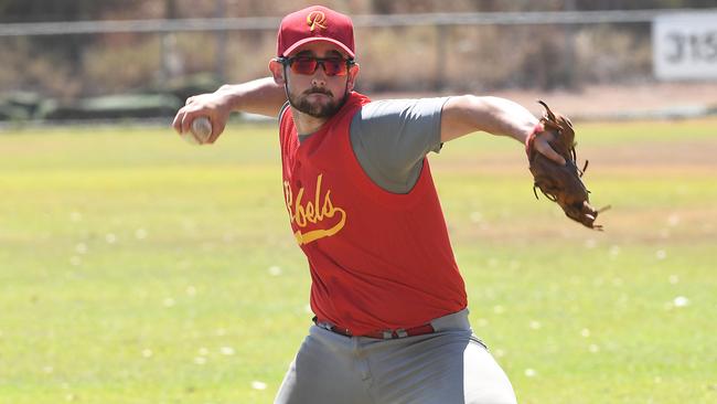 Callum Hooley in action for his baseball team, Tracy Village.