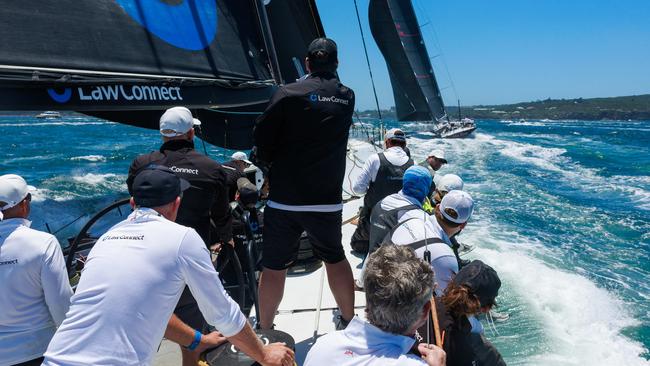 View from aboard LawConnect as she chases Comanche. Picture: Justin Lloyd.