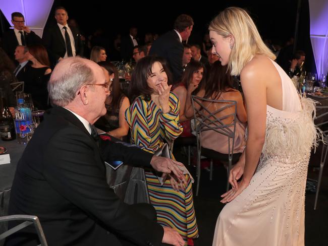 Richard Jenkins, Sally Hawkins, and Margot Robbie attend the 24th Annual Screen Actors Guild Awards at The Shrine Auditorium on January 21, 2018 in Los Angeles, California. Picture: Getty