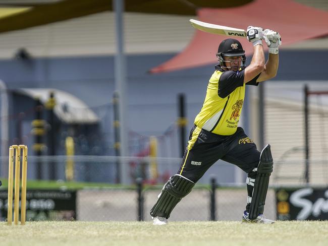 Frankston YCW batsman Neil Barfuss on the attack. Picture: Valeriu Campan