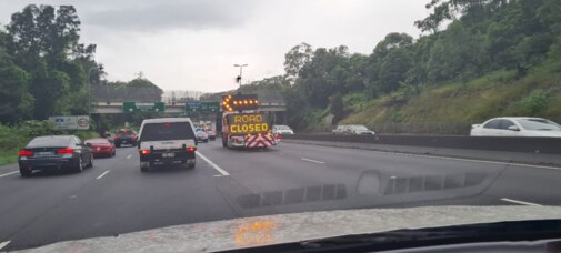 Traffic being diverted from Mt Ousley in March. Picture: Facebook