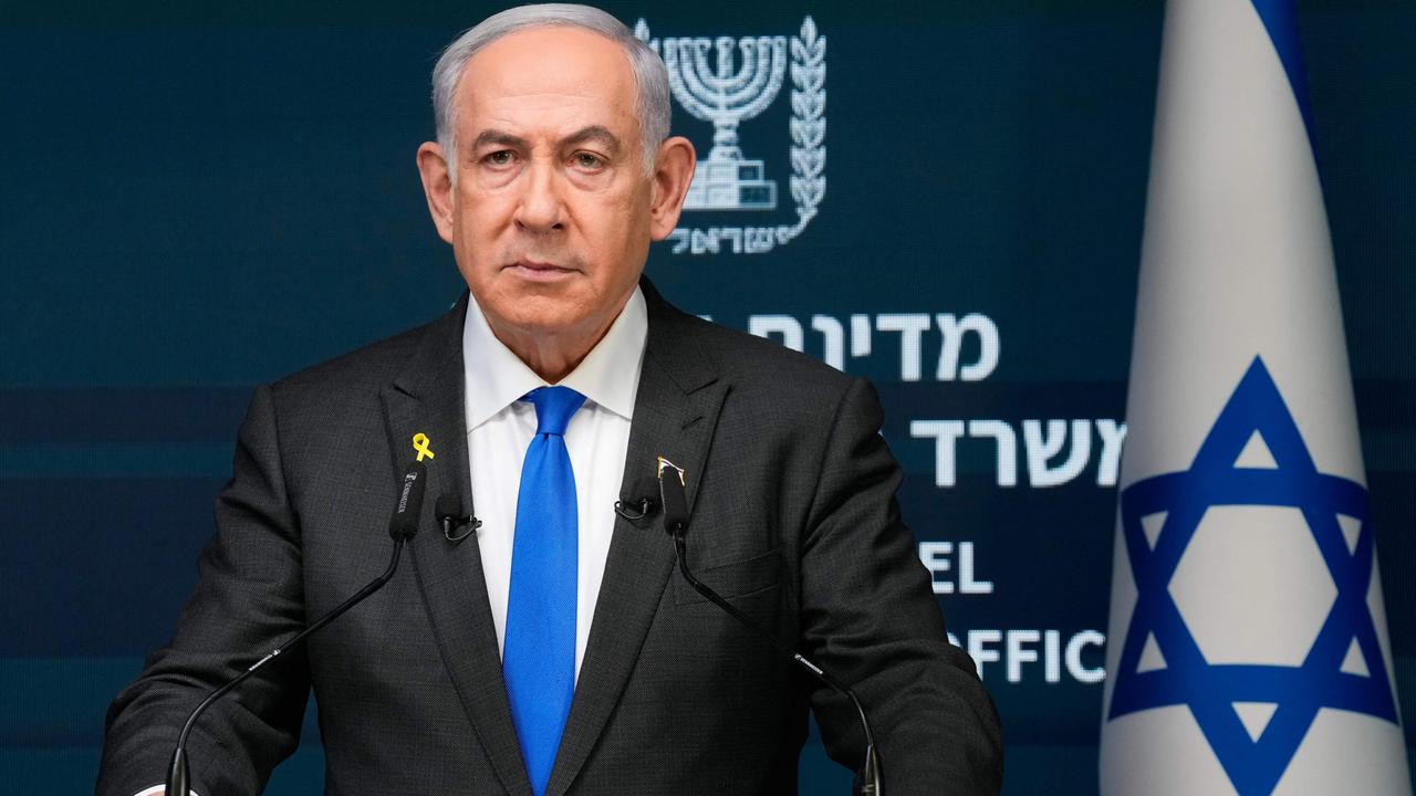 Israeli Prime Minister Benjamin Netanyahu said he was deeply shocked by the fire at a Melbourne synagogue and blamed the Labor government for creating an anti-Israel spirit. Picture: AFP.