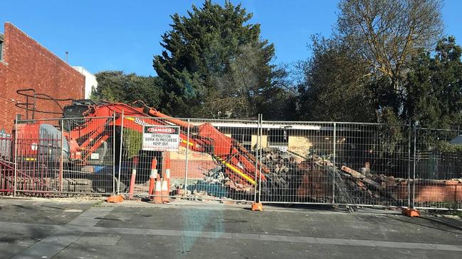 What’s left of the old Lilydale fire station. Picture: Gina Ingham