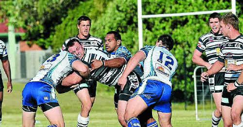 The Sunshine Coast defence was kept busy against Tweed Heads at Stockland Park. Picture: JOHN Mccutcheon