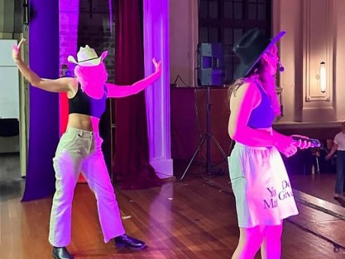 Queer line dancing class Saddle Club in Sydney’s inner west is pulling in more than 100 people per week. Picture: Instagram/Saddle Club.