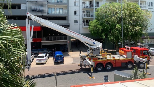 Fire crews and St Johns ambulance crews are also at the scene of the incident. Picture: Katrina Bridgeford