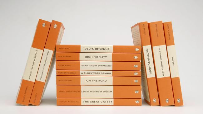 Penguin adopted distinctive orange covers for fiction titles.