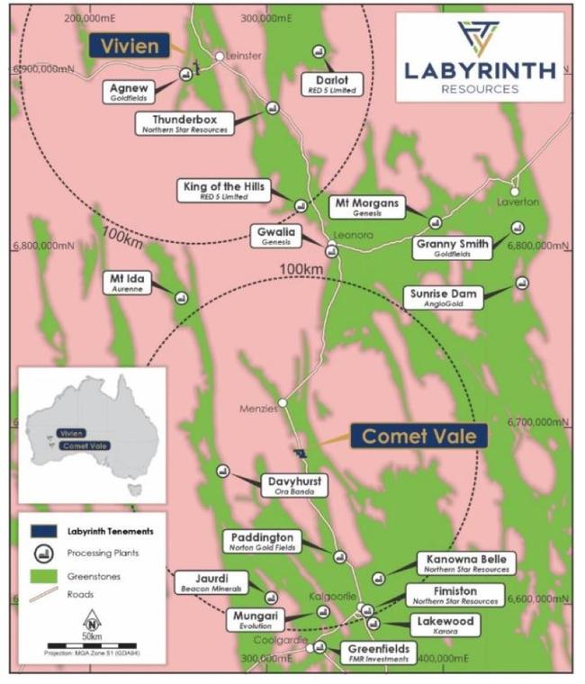 Labyrinth's Goldfields projects. Source: LRL.