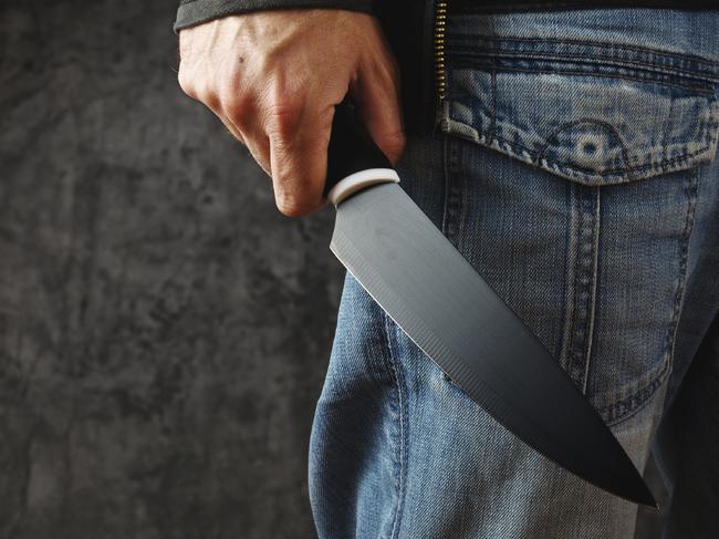 Drowsy druggie had meat cleaver stuffed in shorts