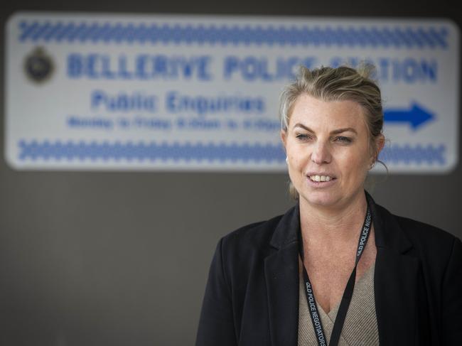 Detective Inspector Rebecca Davis at Bellerive Police Station. Picture: Chris Kidd