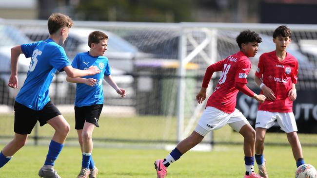 Under-14s soccer - North Geelong (Red) v Berwick City.  Picture: Mike Dugdale